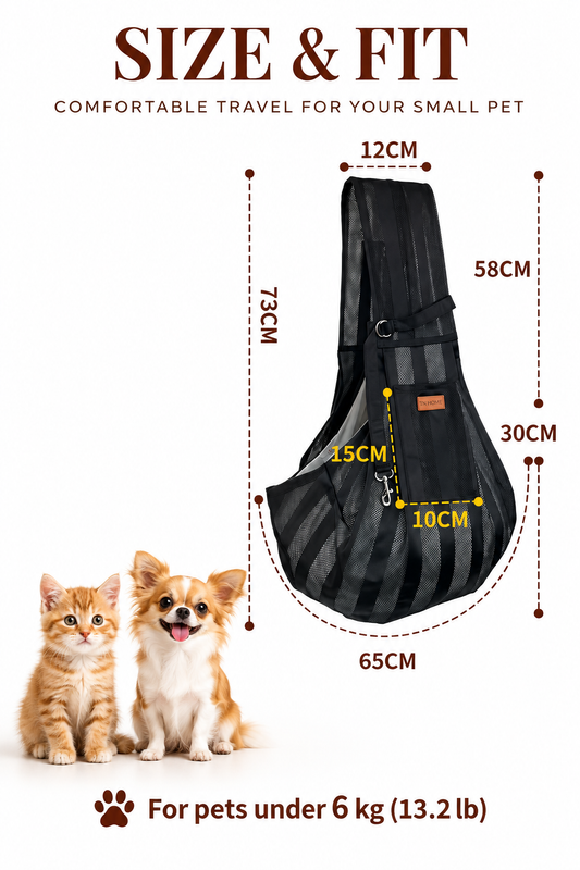 🐾 Breathable Crossbody Pet Carrier Bag for Cats & Small Dogs