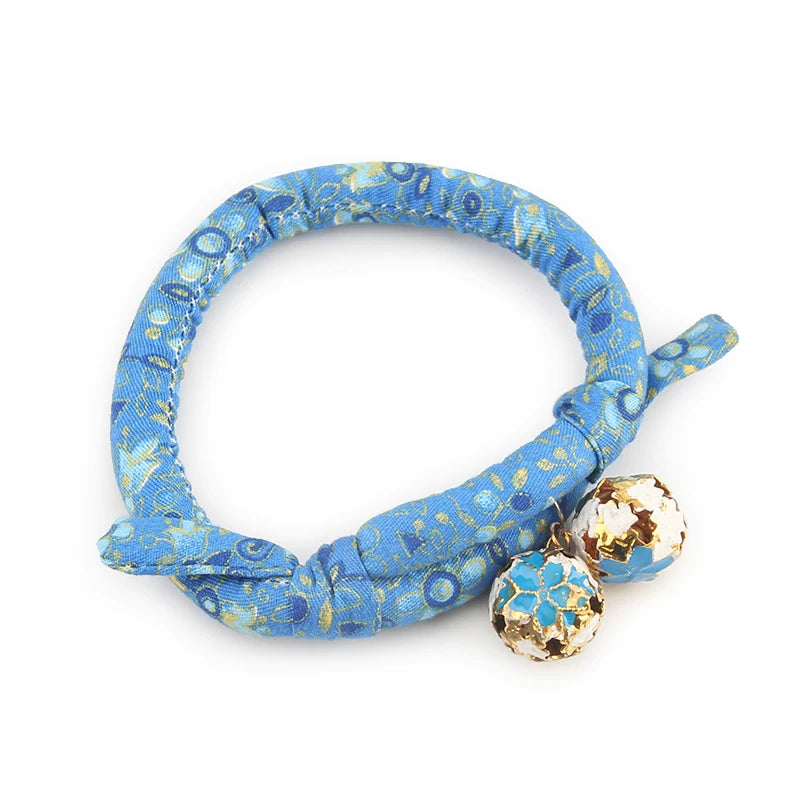 🐱 Japanese Sakura Cat Collar with Bell for Kittens & Small Dogs