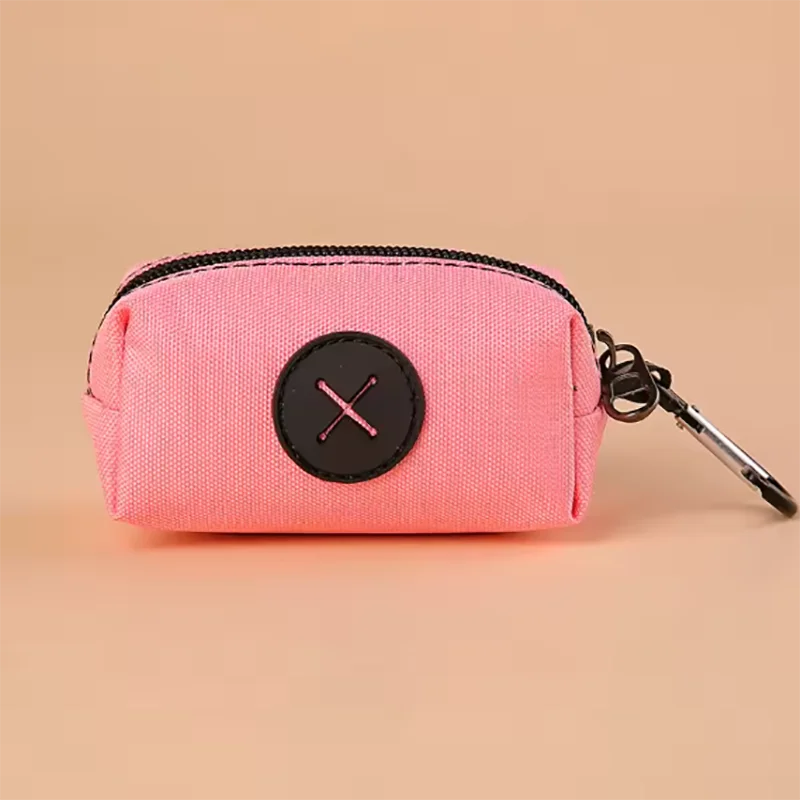 ๐พ Canvas Dog Waste Bag Holder with Carabiner Clip