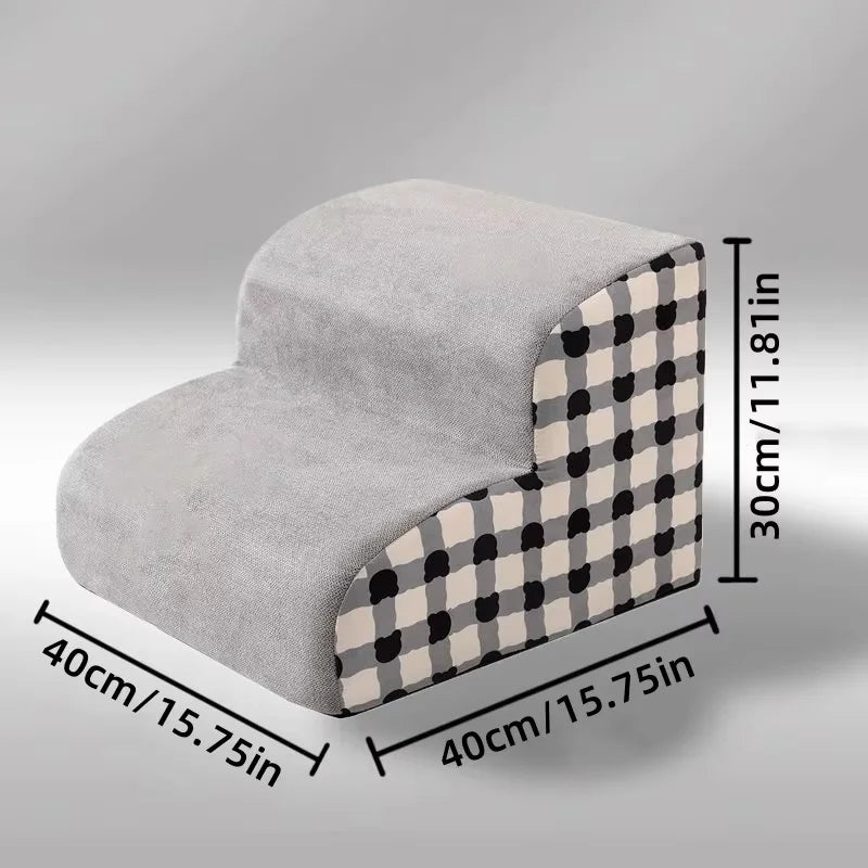 🪜 2/3-Step High-Density Foam Pet Stairs with Non-Slip Cover for Older Dogs