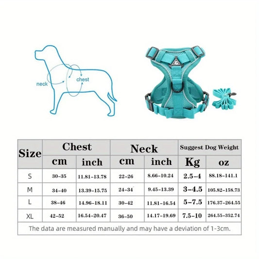 🐾 Reflective No-Pull Dog Harness & Leash Set for Small Dogs & Cats