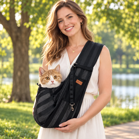 🐾  Breathable Crossbody Pet Carrier Bag for Cats & Small Dogs