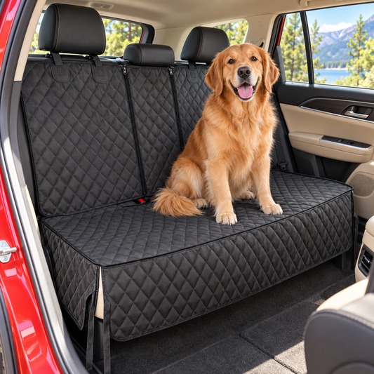 🐾 Waterproof Dog Car Seat Cover with Middle Armrest for Pet Travel
