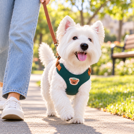 🐾  Cute Bear Adjustable Pet Harness & Leash Set