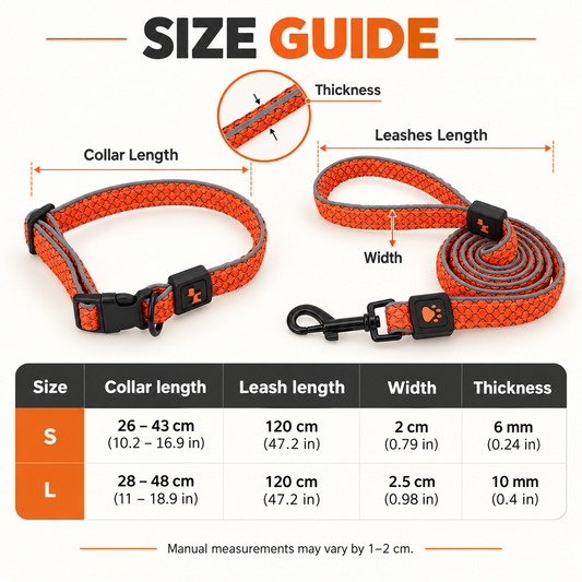 🐾Reflective Dog Collar & Leash Set