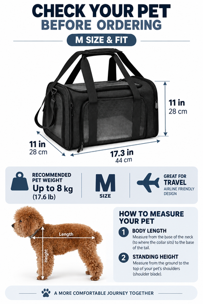🐾 Airline-Approved Soft-Sided Pet Carrier Backpack for Small Dogs & Cats