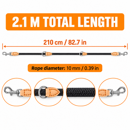 🐾 Multifunctional Hands-Free Dual Dog Leash – 2.1M