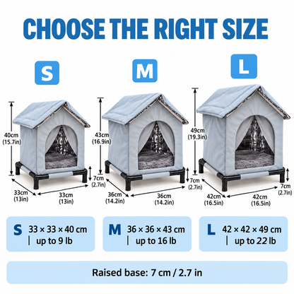 🏠Waterproof Foldable Outdoor Cat House with Mat for Cats & Small Dogs