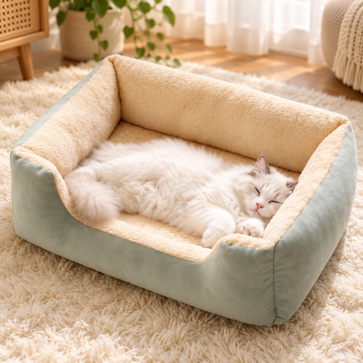 ☁️Cozy Winter Pet Bed & Cushion House for Cats & Dogs