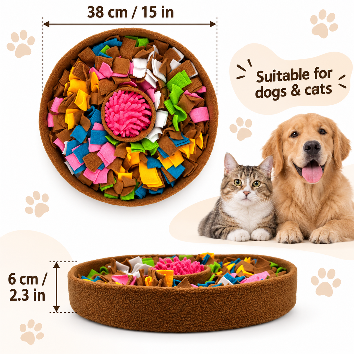 🐾Snuffle Mat & Slow Feeder Puzzle Toy for Dogs & Cats