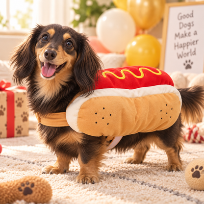 🎃 Funny Hot Dog Halloween Costume for Dogs & Cats