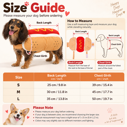 🎃 Funny Hot Dog Halloween Costume for Dogs & Cats