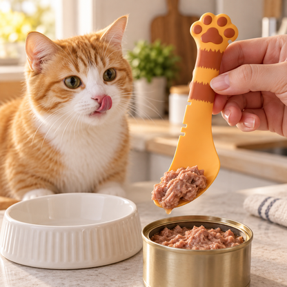 🥄 Multifunction Pet Food Spoon & Can Opener for Wet & Dry Food