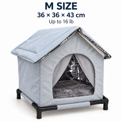 🏠Waterproof Foldable Outdoor Cat House with Mat for Cats & Small Dogs