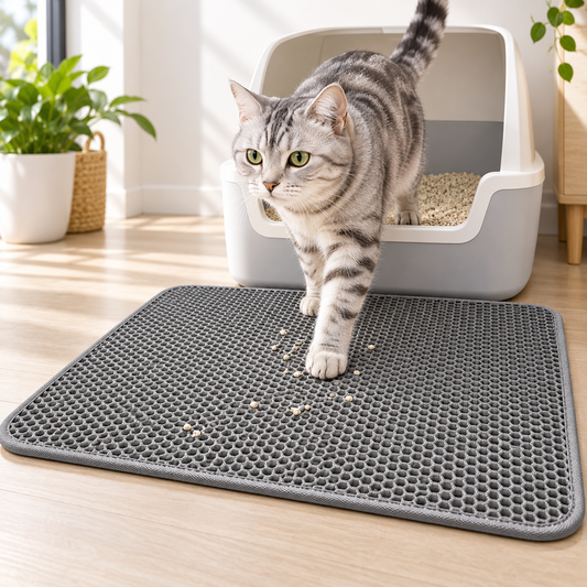 🐱 Double-Layer Waterproof Cat Litter Trapping Mat with Non-Slip Bottom