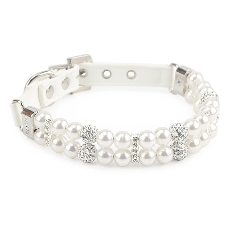 🐾Elegant Pearl & Rhinestone Pet Collar for Dogs & Cats