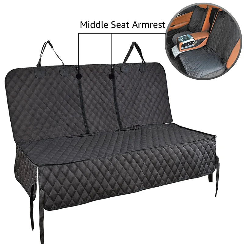 🐾 Waterproof Dog Car Seat Cover with Middle Armrest for Pet Travel