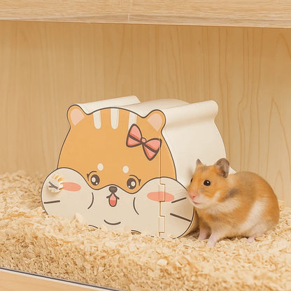 🐹 Cartoon Hamster Hideout House with Magnetic Door & Viewing Window