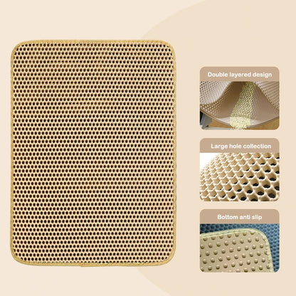 🐱 Double-Layer Waterproof Cat Litter Trapping Mat with Non-Slip Bottom