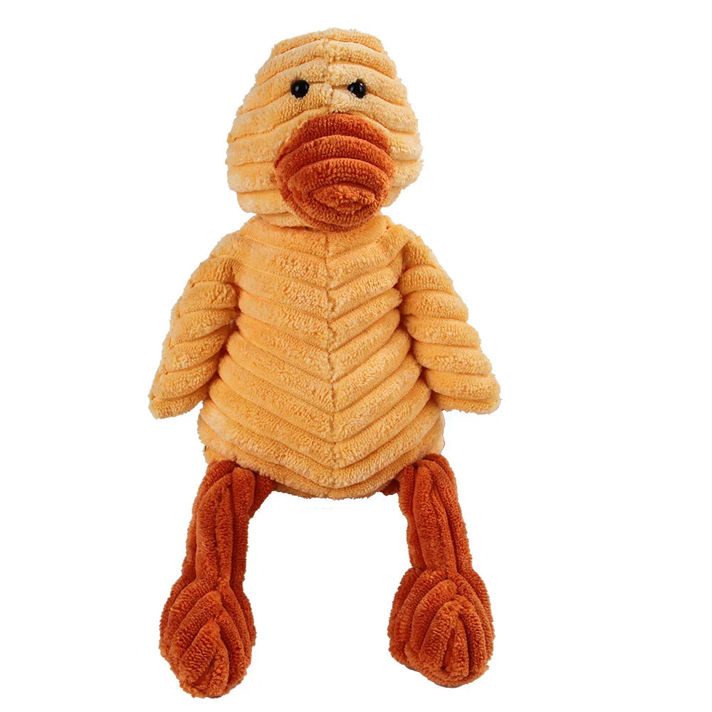 🐾 Corduroy Plush Squeaky Animal Dog Toy for Large Dogs