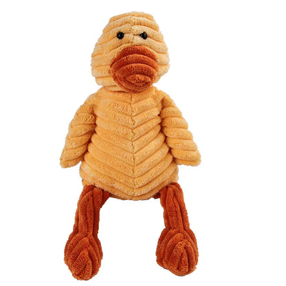 🐾 Corduroy Plush Squeaky Animal Dog Toy for Large Dogs