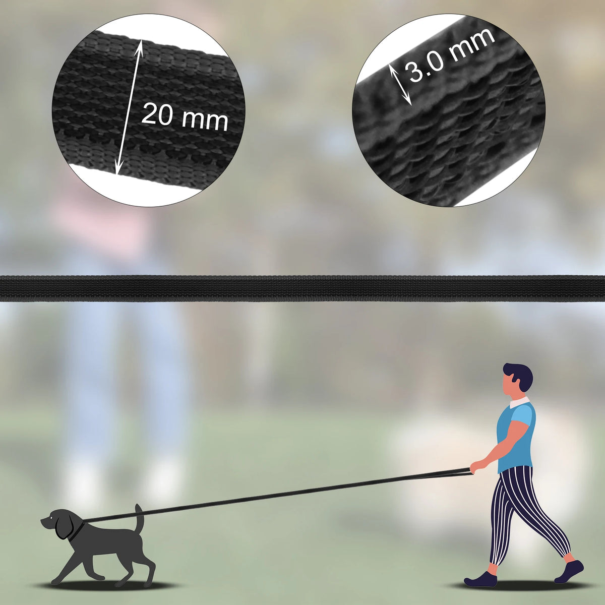 🐾 Long Dog Training Leash 1.5–15M (5–49FT) for Small, Medium & Large Dogs