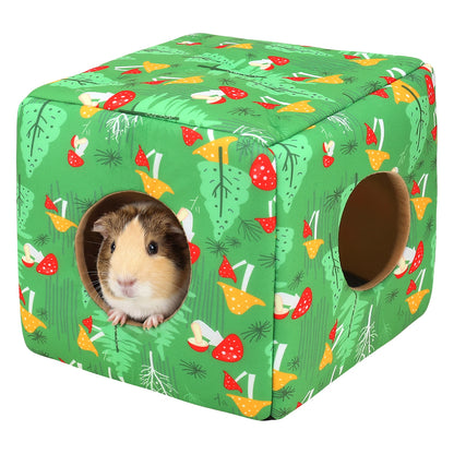 🐹Guinea Pig Hideout Washable Guinea Pigs Hiding House Habitats Cozy Bunny Rabbit Bed for Small Pet Hamster Chinchilla Accessories