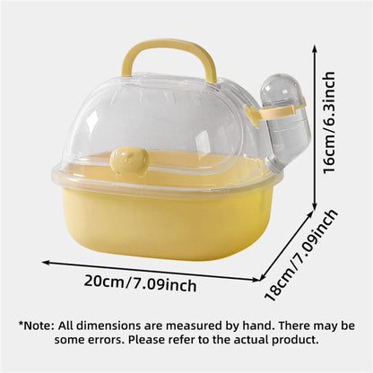 🐹 Transparent Portable Hamster Carrier Cage with Large Space