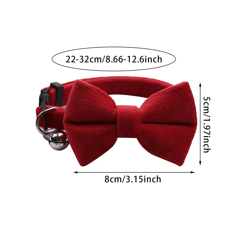 🐱 Cute Adjustable Cat Collar with Bow & Bell