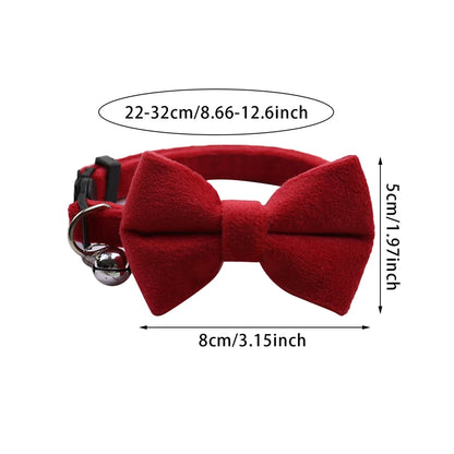 🐱 Cute Adjustable Cat Collar with Bow & Bell