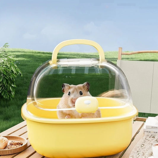 🐹 Transparent Portable Hamster Carrier Cage with Large Space