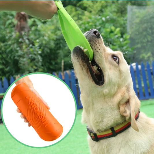 🐾 Multicolor Silicone Flying Disc Chew Toy for Dogs & Puppies