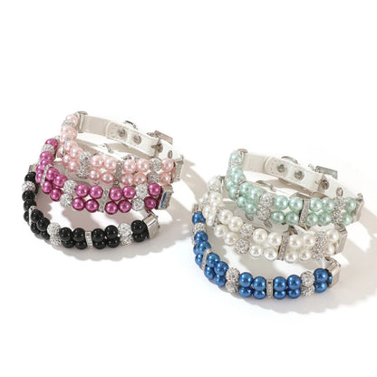🐾Elegant Pearl & Rhinestone Pet Collar for Dogs & Cats