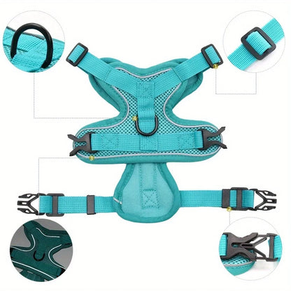 🐾 Reflective No-Pull Dog Harness & Leash Set for Small Dogs & Cats