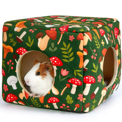 🐹Guinea Pig Hideout Washable Guinea Pigs Hiding House Habitats Cozy Bunny Rabbit Bed for Small Pet Hamster Chinchilla Accessories