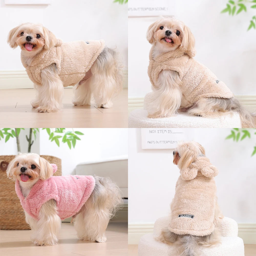🧵 Warm Fleece Pet Hoodie Sweater for Small & Medium Dogs & Cats
