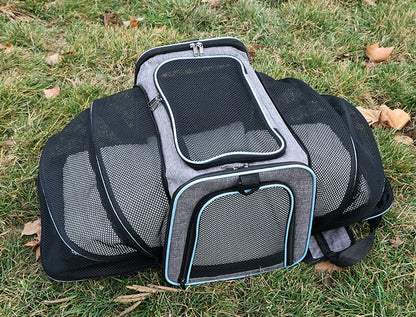 🎒 Expandable Foldable Pet Carrier Bag with Breathable Mesh for Small Dogs & Cats