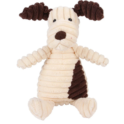 🐾 Corduroy Plush Squeaky Animal Dog Toy for Large Dogs