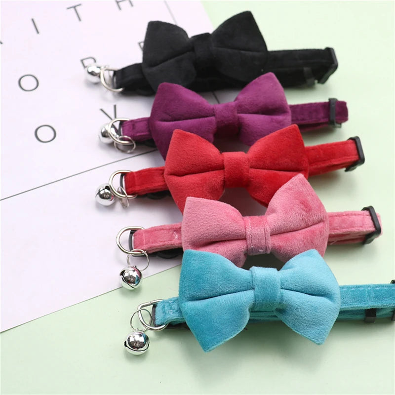 🐱 Cute Adjustable Cat Collar with Bow & Bell
