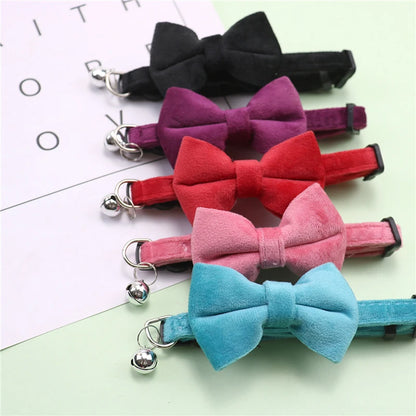 🐱 Cute Adjustable Cat Collar with Bow & Bell
