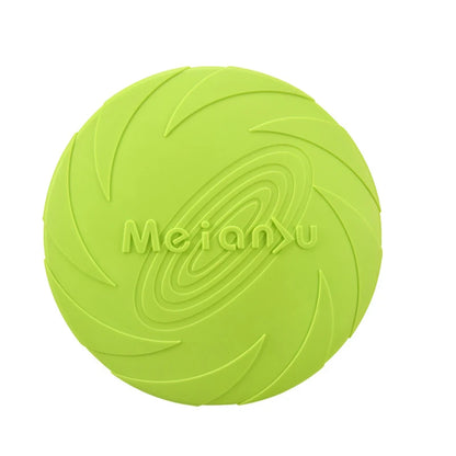 🐾 Multicolor Silicone Flying Disc Chew Toy for Dogs & Puppies