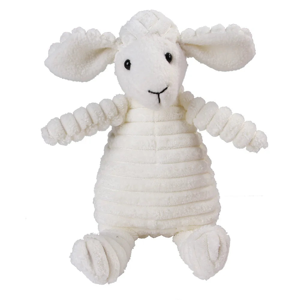 🐾 Corduroy Plush Squeaky Animal Dog Toy for Large Dogs
