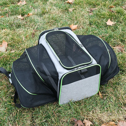 🎒 Expandable Foldable Pet Carrier Bag with Breathable Mesh for Small Dogs & Cats