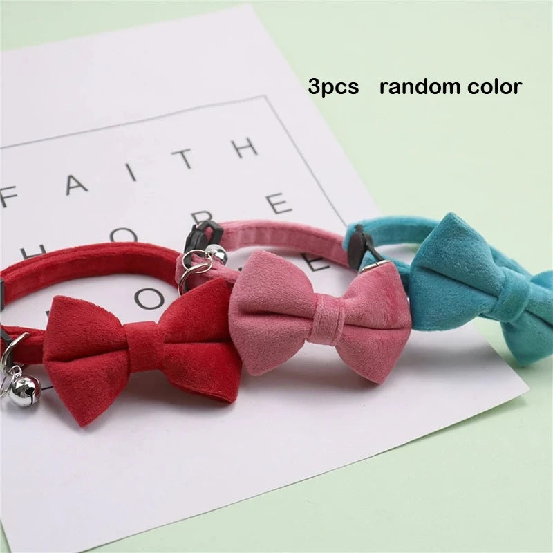 🐱 Cute Adjustable Cat Collar with Bow & Bell