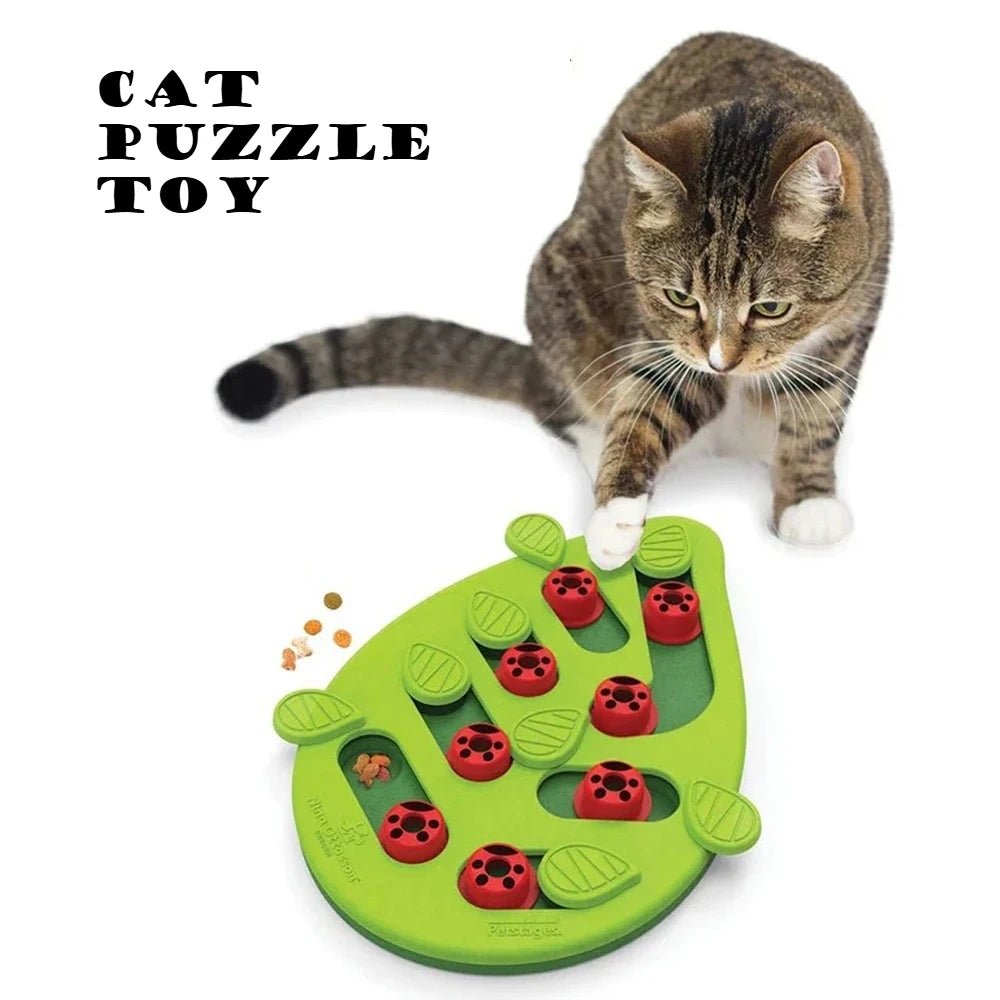 🐱インタラクティブ猫用パズルおもちゃ＆早食い防止フードスクラッチボード
