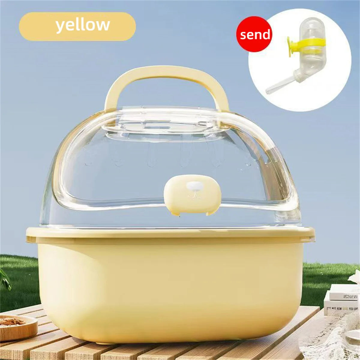 🐹 Transparent Portable Hamster Carrier Cage with Large Space
