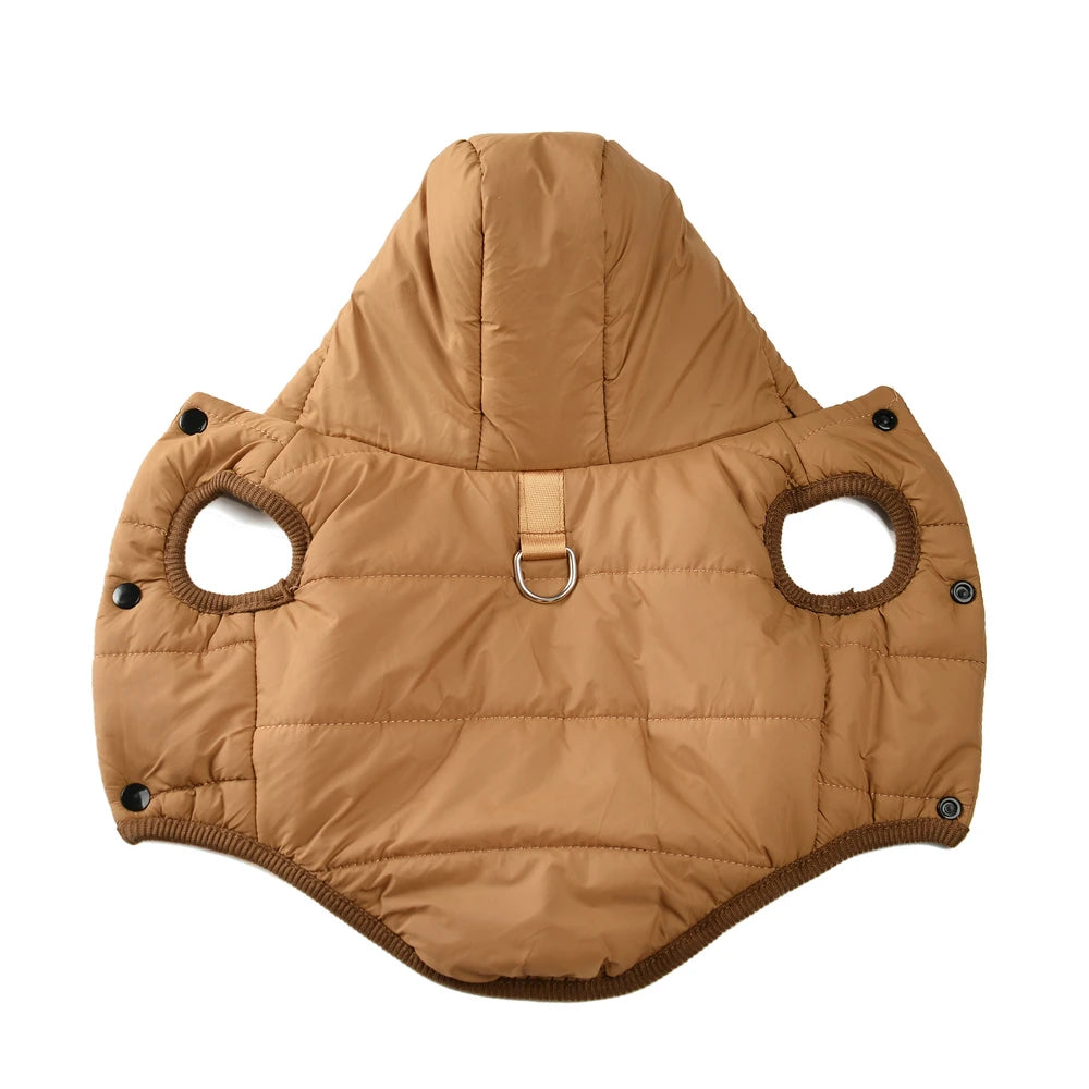 🧵 Warm Fleece Dog Hoodie with D-Ring for Small & Medium Dogs
