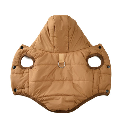 🧵 Warm Fleece Dog Hoodie with D-Ring for Small & Medium Dogs