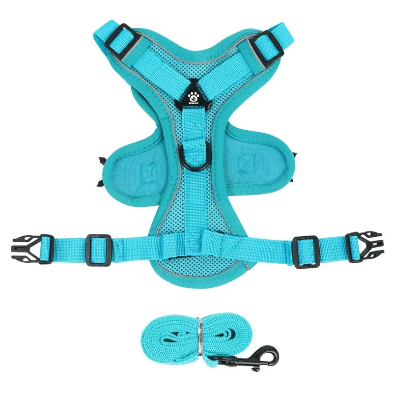 🐾 Reflective No-Pull Dog Harness & Leash Set for Small Dogs & Cats