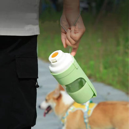 🐾 犬猫兼用 携帯用水飲みボトル 給餌器一体型